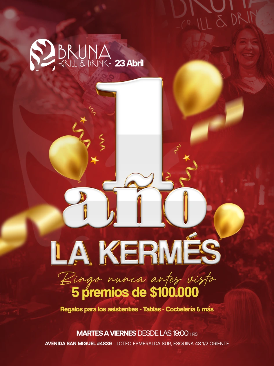 1 Año La Kermés - Bingo en Bruna Bar Talca